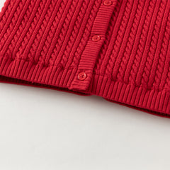 Dave&Bella Toddler Boys Red Outwear Cozy Plush-lined Sweater Coats