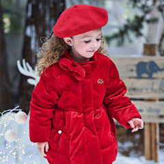 Dave&Bella Toddler Girls Winter Christimas Red Turtle Outdoor Windproof Warm Down Coats