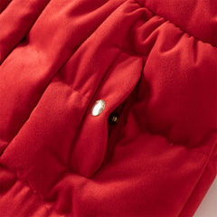 Dave&Bella Toddler Girls Winter Christimas Red Turtle Outdoor Windproof Warm Down Coats