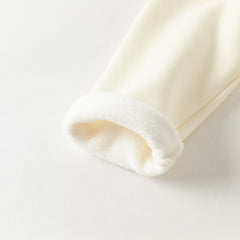 Dave&Bella Toddler Girls Winter Charming Beige Soft Long-sleeved T-Shirts Tops