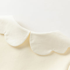 Dave&Bella Toddler Girls Winter Charming Beige Soft Long-sleeved T-Shirts Tops