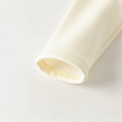 Dave&Bella Toddler Girls Winter Charming Beige Soft Long-sleeved T-Shirts Tops