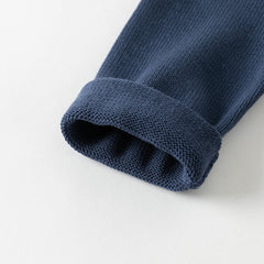 Dave&Bella Toddler Boys Cute Cartoon Print Grey Long-sleeved Pure Cotton T-shirts Tops