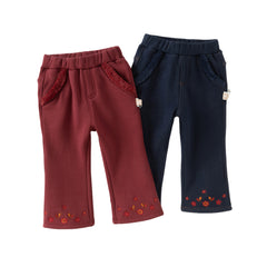Dave&Bella Toddler Girls Autumn Casual Straight-leg Bootcut Pants