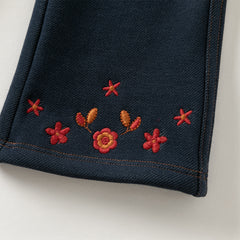 Dave&Bella Toddler Girls Autumn Casual Straight-leg Bootcut Pants