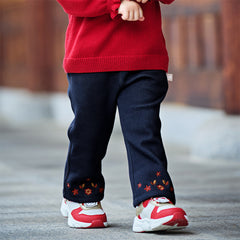 Dave&Bella Toddler Girls Autumn Casual Straight-leg Bootcut Pants