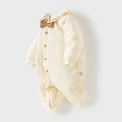 Dave&Bella Baby Boys Winter Apricot Indoor Padded Rompers