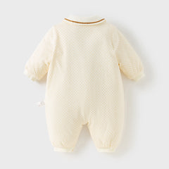 Dave&Bella Baby Boys Winter Apricot Indoor Padded Rompers