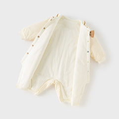 Dave&Bella Baby Boys Winter Apricot Indoor Padded Rompers