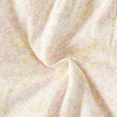 Dave&Bella Baby Girls Winter White Floral Print Indoor Cozy Plush Hooded Rompers