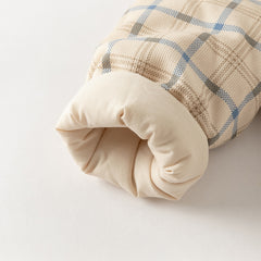 Dave&Bella Baby Boys Casual Apricot Plaid Indoor Warm Padded Hooded Rompers