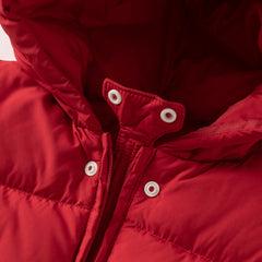 Dave&Bella Baby Girls/Boys Winter Festival Red Warm Windproof Hooded Down Rompers