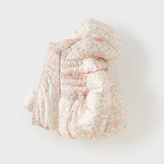 Dave&Bella Toddler Girls Winter Adorable Pink Floral Outwear Paddes Hooded Coats