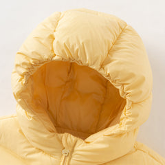 Dave&Bella Toddler Girls Winter Charming Yellow Outwear Cozy Hooded Down Coats