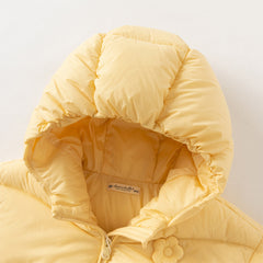 Dave&Bella Toddler Girls Winter Charming Yellow Outwear Cozy Hooded Down Coats