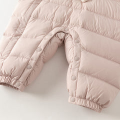 Dave&Bella Baby Girls/Boys Winter Festival Red/Pink Outwear Hooded Down Rompers