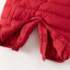 Dave&Bella Baby Girls/Boys Winter Festival Red/Pink Outwear Hooded Down Rompers