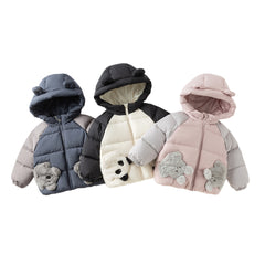 Dave&Bella Toddler Girls/Boys Winter Cute Animal-shaped Plush-lined Hooded Down Coats