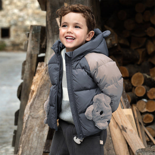 Dave&Bella Toddler Girls/Boys Winter Cute Animal-shaped Plush-lined Hooded Down Coats