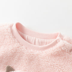 Dave&Bella Toddler Girls Autumn Pink Cute Cat-style Padded Sweatshirts Tops