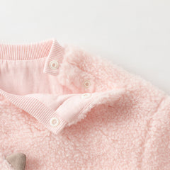 Dave&Bella Toddler Girls Autumn Pink Cute Cat-style Padded Sweatshirts Tops