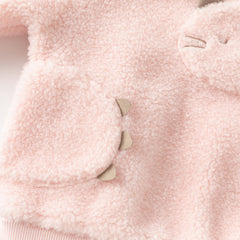 Dave&Bella Toddler Girls Autumn Pink Cute Cat-style Padded Sweatshirts Tops