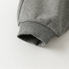 Dave&Bella Toddler Boys Autumn Outdoor Grey Warm Padded Drawstring Loose Sweatpants