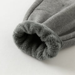 Dave&Bella Toddler Boys Autumn Outdoor Grey Warm Padded Drawstring Loose Sweatpants