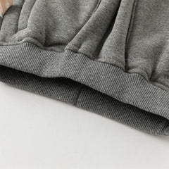 Dave&Bella Toddler Boys Autumn Outdoor Grey Warm Padded Drawstring Loose Sweatpants