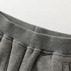 Dave&Bella Toddler Boys Autumn Outdoor Grey Warm Padded Drawstring Loose Sweatpants