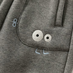 Dave&Bella Toddler Boys Autumn Outdoor Grey Warm Padded Drawstring Loose Sweatpants