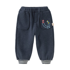 Dave&Bella Toddler Boys Winter Outdoor Activities Drawstring Loose Sports Pants