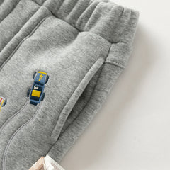 Dave&Bella Toddler Boys Winter Outdoor Activities Drawstring Loose Sports Pants