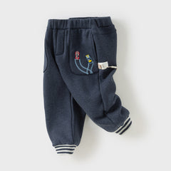 Dave&Bella Toddler Boys Winter Outdoor Activities Drawstring Loose Sports Pants