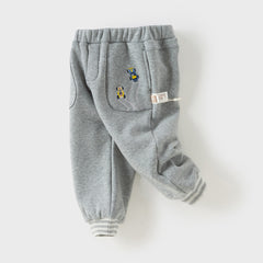 Dave&Bella Toddler Boys Winter Outdoor Activities Drawstring Loose Sports Pants