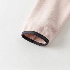 Dave&Bella Kids Girls/Boys Autumn Pink/Grey Cozy Fleece Hooded Coat Pant Suits Set