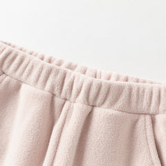 Dave&Bella Kids Girls/Boys Autumn Pink/Grey Cozy Fleece Hooded Coat Pant Suits Set