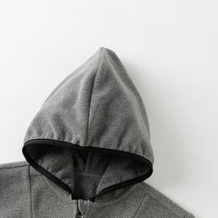 Dave&Bella Kids Girls/Boys Autumn Pink/Grey Cozy Fleece Hooded Coat Pant Suits Set