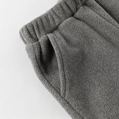 Dave&Bella Kids Girls/Boys Autumn Pink/Grey Cozy Fleece Hooded Coat Pant Suits Set