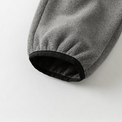 Dave&Bella Kids Girls/Boys Autumn Pink/Grey Cozy Fleece Hooded Coat Pant Suits Set