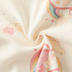 Dave&Bella Toddler Girls Winter Cute Beige/Pink Print Breathable Cotton Pajamas