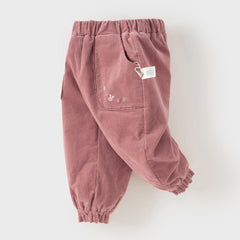 Dave&Bella Toddler Girls Casual Dark Pink/Coffee Brown Outdoor Cozy Padded Pants