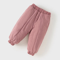 Dave&Bella Toddler Girls Casual Dark Pink/Coffee Brown Outdoor Cozy Padded Pants