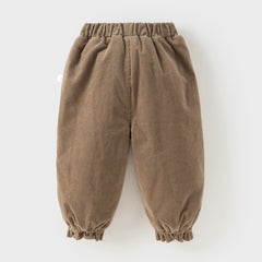 Dave&Bella Toddler Girls Casual Dark Pink/Coffee Brown Outdoor Cozy Padded Pants