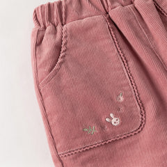 Dave&Bella Toddler Girls Casual Dark Pink/Coffee Brown Outdoor Cozy Padded Pants