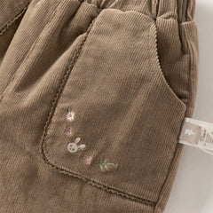 Dave&Bella Toddler Girls Casual Dark Pink/Coffee Brown Outdoor Cozy Padded Pants