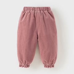Dave&Bella Toddler Girls Casual Dark Pink/Coffee Brown Outdoor Cozy Padded Pants
