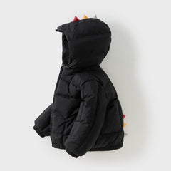 Dave&Bella Toddler Boys Winter Outwear Playful Dinosaur-style Hooded Down Coats