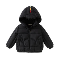 Dave&Bella Toddler Boys Winter Outwear Playful Dinosaur-style Hooded Down Coats