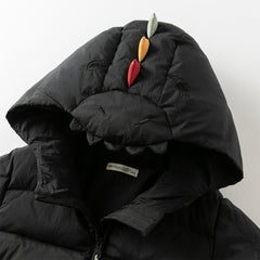 Dave&Bella Toddler Boys Winter Outwear Playful Dinosaur-style Hooded Down Coats